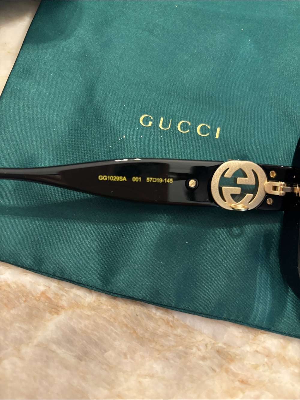 Gucci Black Oversized Square Sunglasses with Dark Lenses - Picture 5 of 5